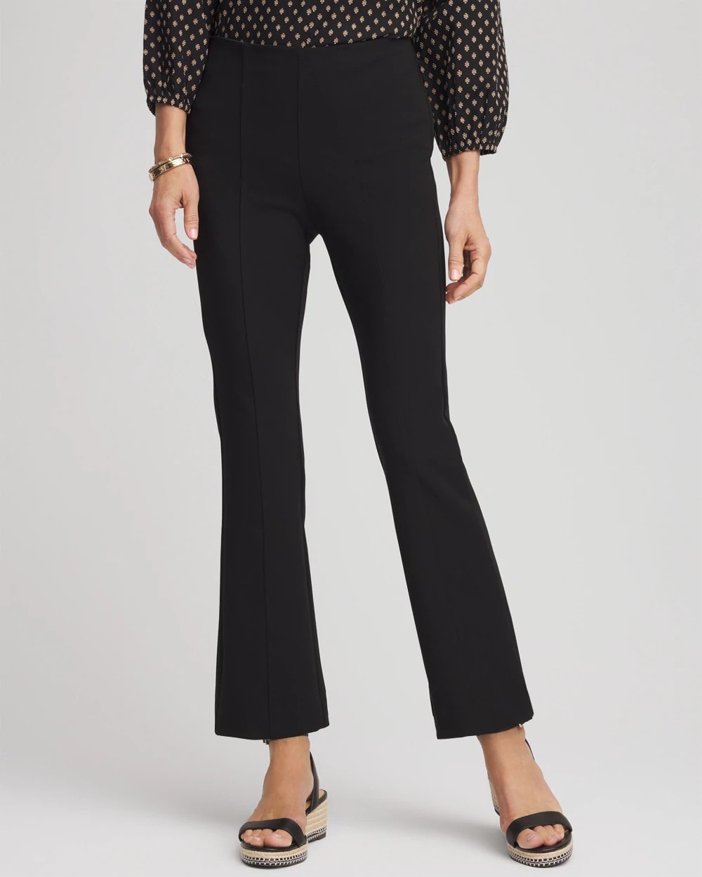 Chico's Lightweight Juliet Flared Ankle Pants BLACK