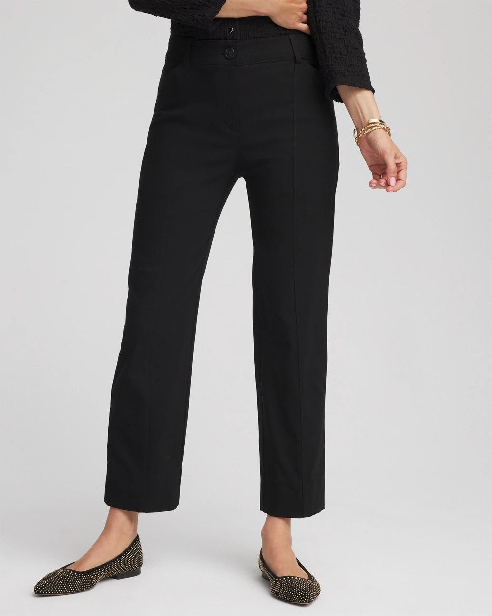 Chico's Emme Straight Ankle Pants BLACK