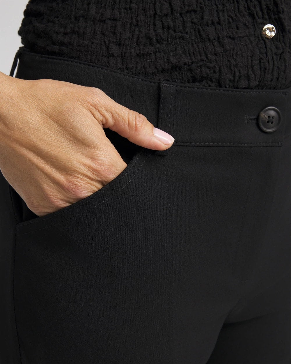 Chico's Emme Straight Ankle Pants BLACK