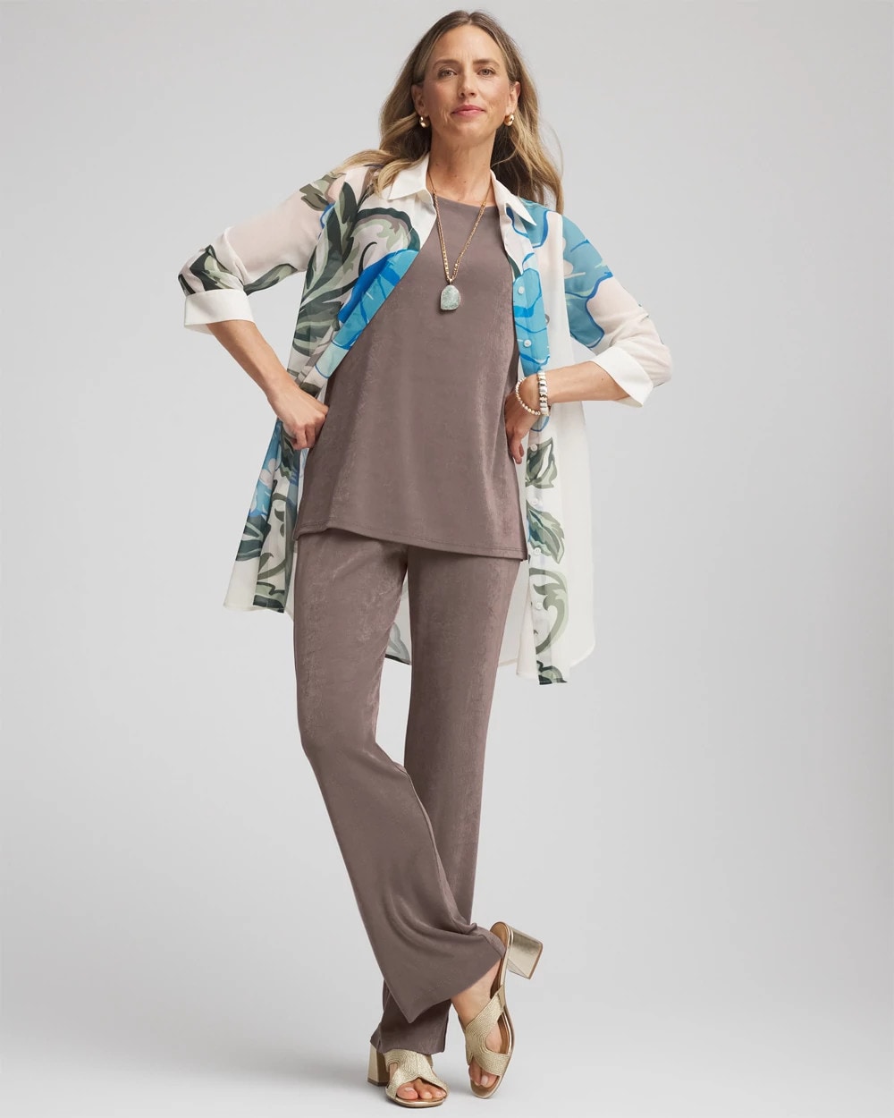 Chico's Travelers™ No Tummy Pants DEEP TAUPE