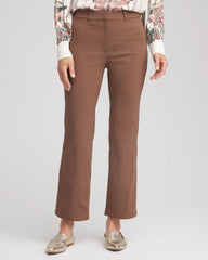 Chico's Emme Cropped Flared Pants DRIED MUSHROOM