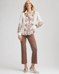 Chico's Emme Cropped Flared Pants DRIED MUSHROOM