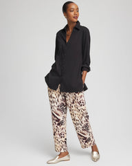 Chico's Bengal Marks Crepe Pull-On Ankle Pants CARAMEL APPLE
