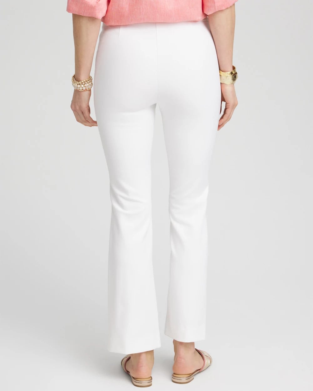 Chico's Lightweight Juliet Flared Ankle Pants ALABASTER