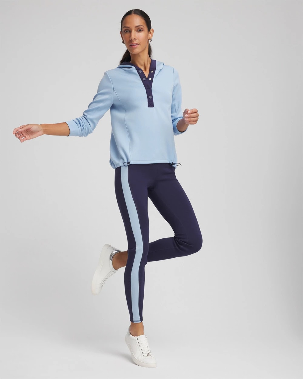 Chico's Zenergy® Soft Topaz Contrast Leggings PASSPORT BLUE