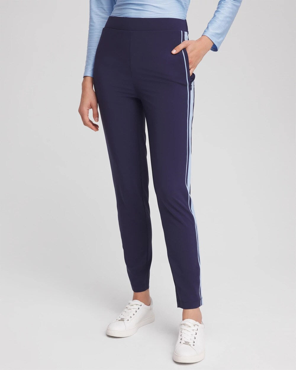 Chico's Zenergy® UPF Piped Ankle Pants PASSPORT BLUE