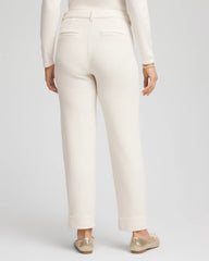 Chico's Matelassé Slim Tapered Ankle Pants ENGLISH CREAM