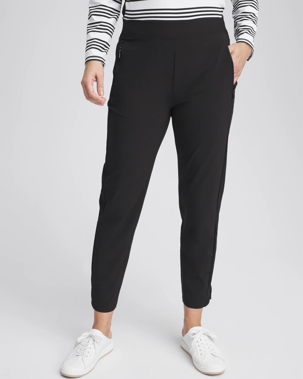 Chico's Zenergy® UPF Rib Mix Ankle Pants BLACK