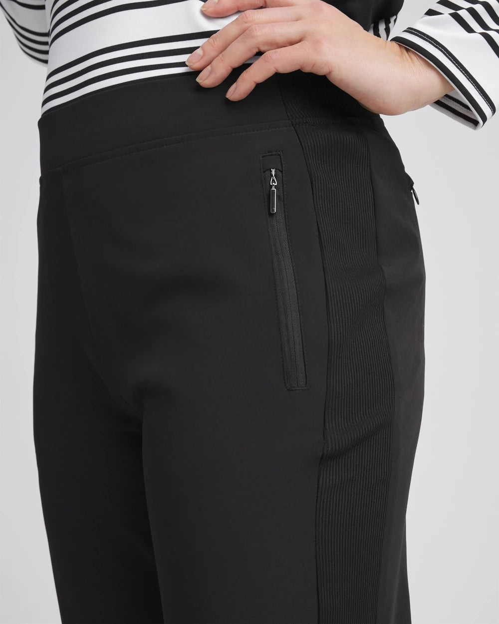 Chico's Zenergy® UPF Rib Mix Ankle Pants BLACK