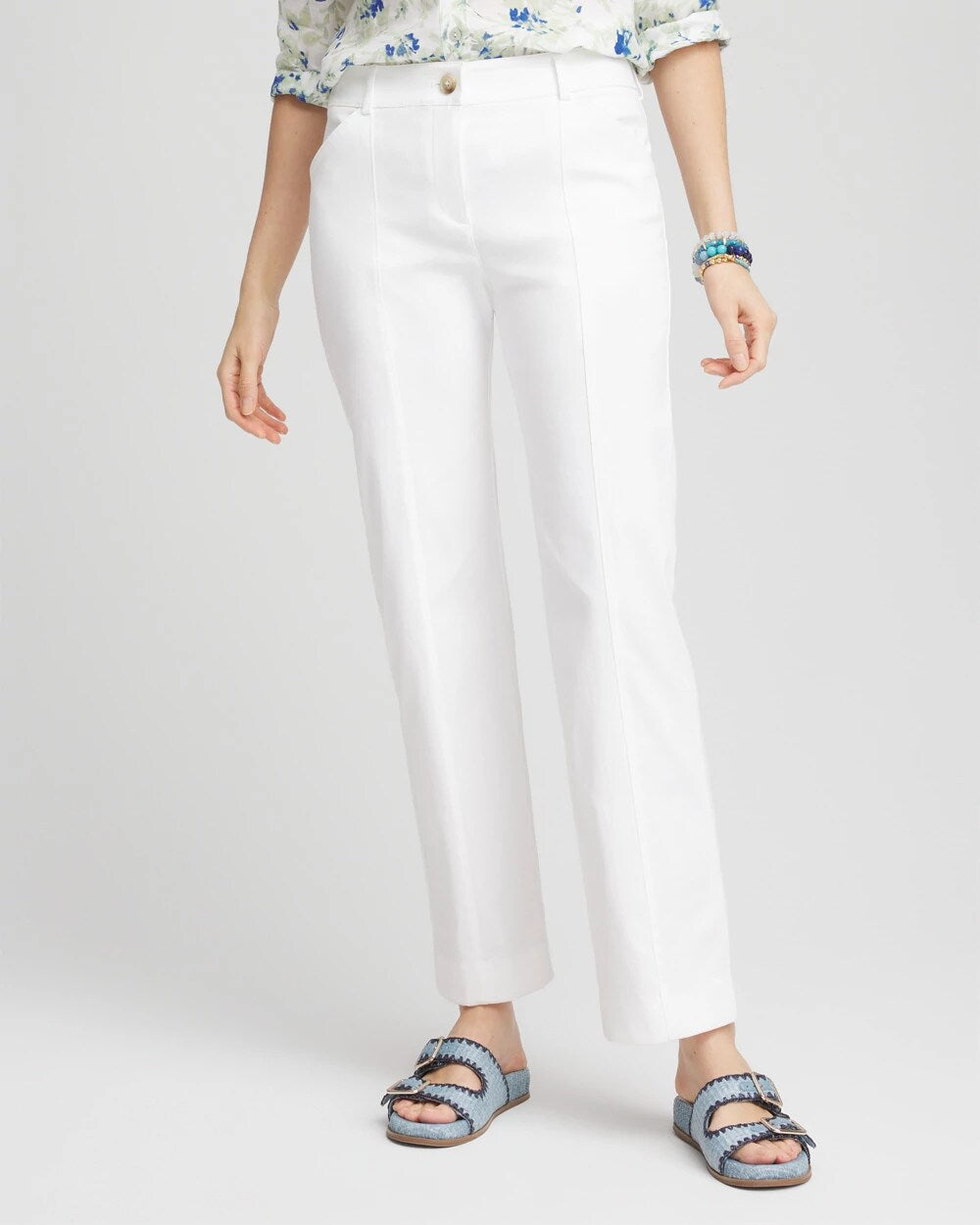 Chico's Emme Straight Ankle Pants ALABASTER