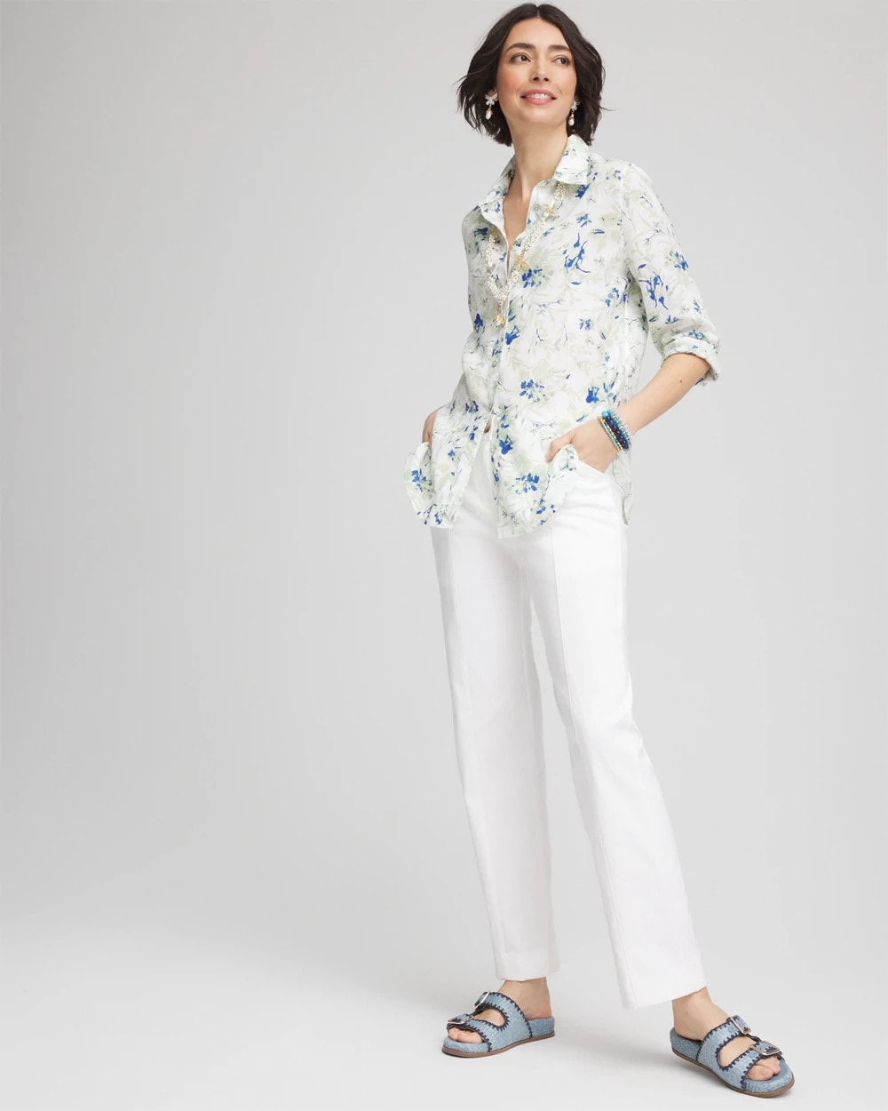 Chico's Emme Straight Ankle Pants ALABASTER