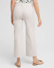 Chico's Trapunto Straight Leg Cropped Pants SMOKEY TAUPE