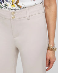 Chico's Trapunto Straight Leg Cropped Pants SMOKEY TAUPE
