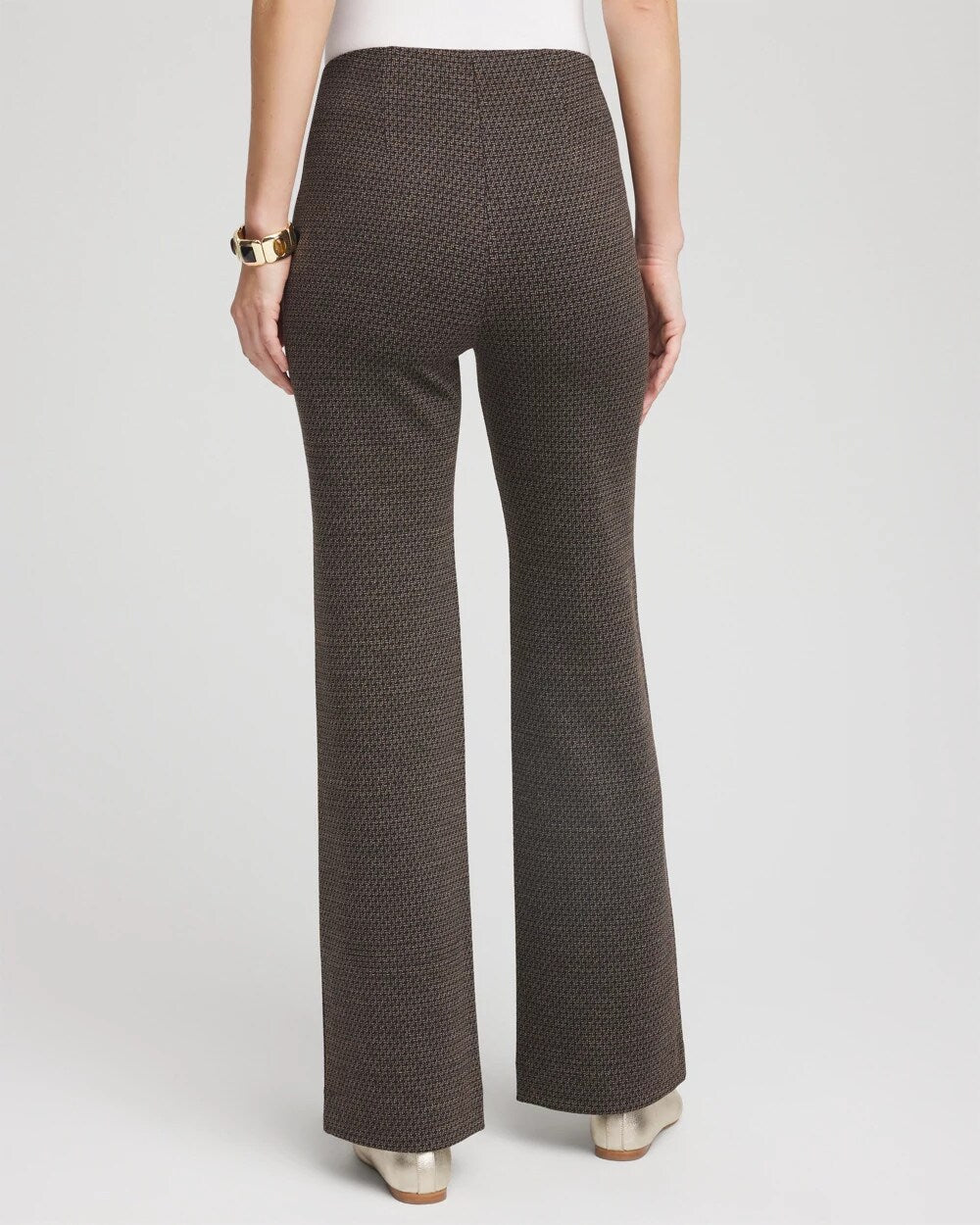 Chico's Juliet Jacquard Full-Length Ponte Pants BLACK