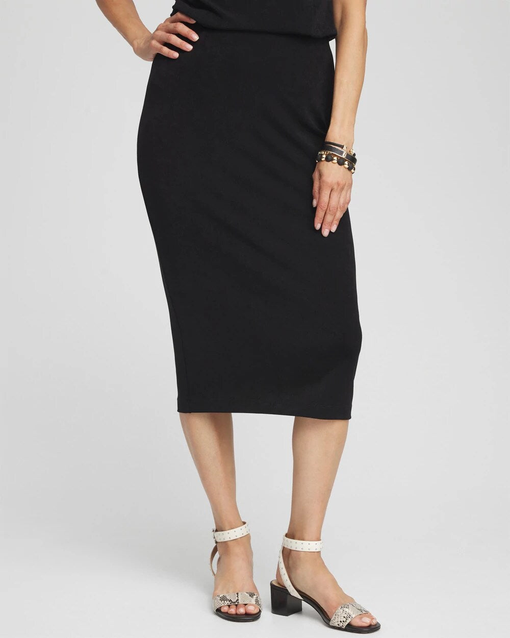 Chico's Travelers™ No Tummy Skirt TRAVELERS BLACK