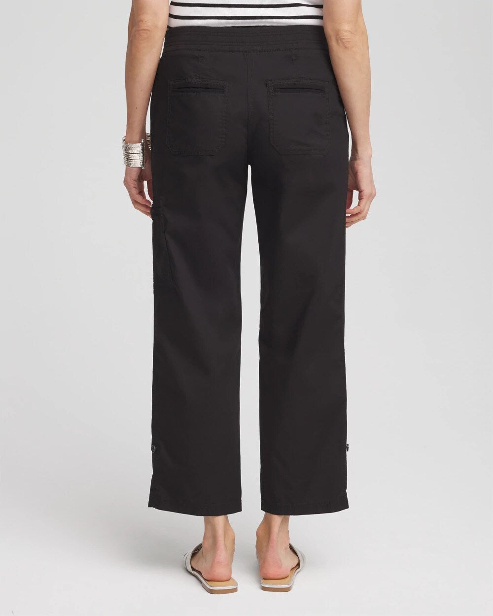 Chico's Poplin Cropped Pants BLACK