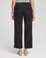 Chico's Poplin Cropped Pants BLACK