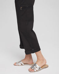Chico's Poplin Cropped Pants BLACK