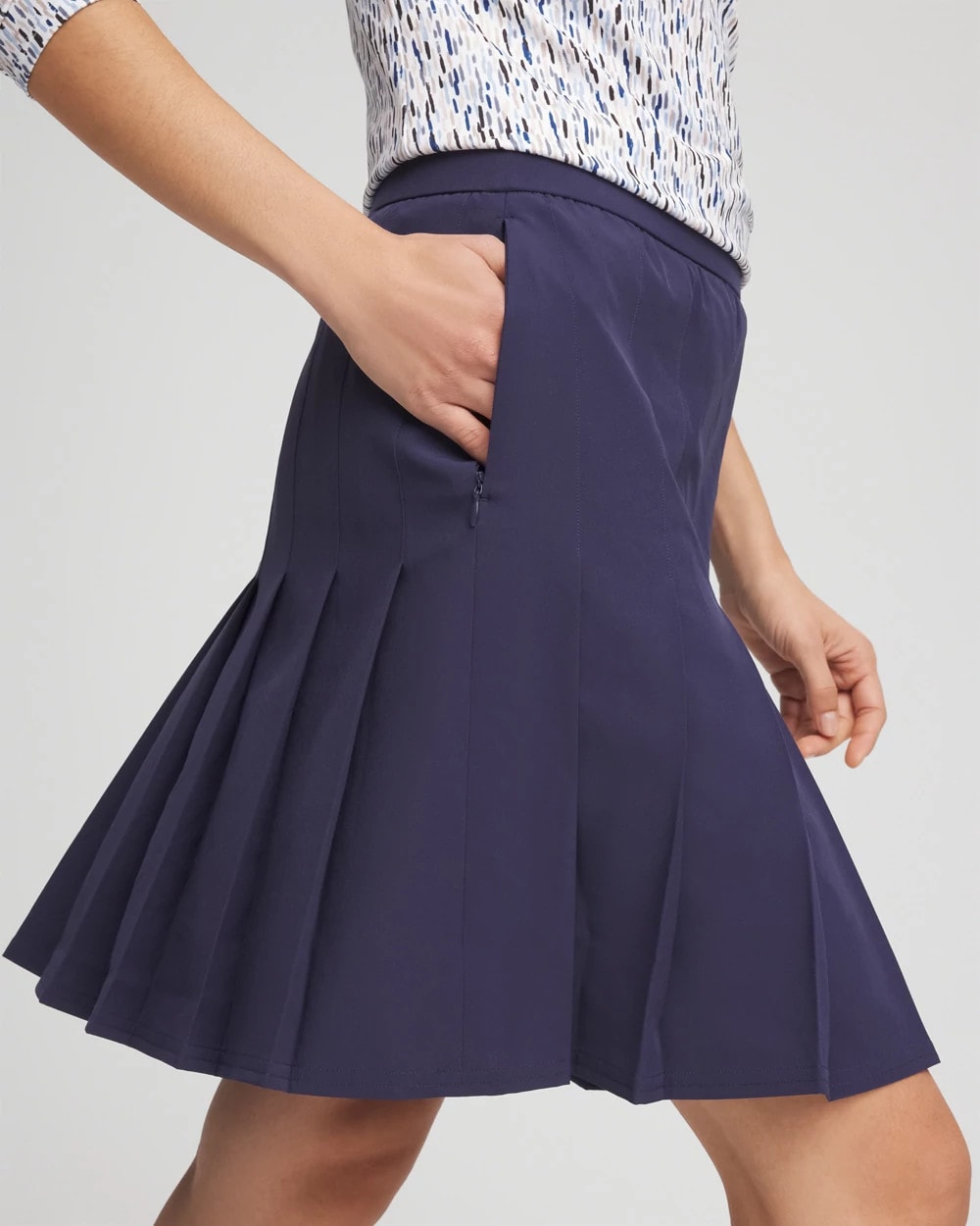 Chico's Zenergy® UPF Pleated Skort PASSPORT BLUE