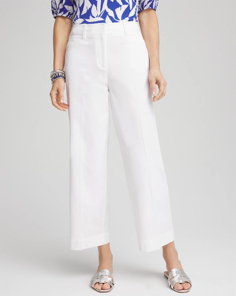 Chico's Lightweight Relaxed Straight Cropped Pants ALABASTER