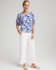 Chico's Lightweight Relaxed Straight Cropped Pants ALABASTER
