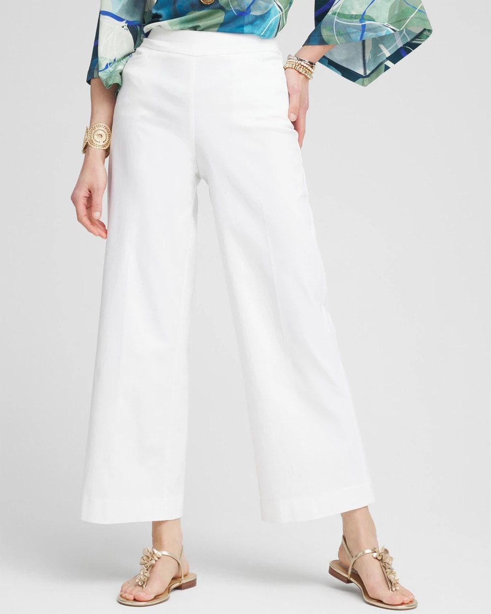 Chico's Brigitte™ Pull-On Wide Leg Cropped Pants ALABASTER