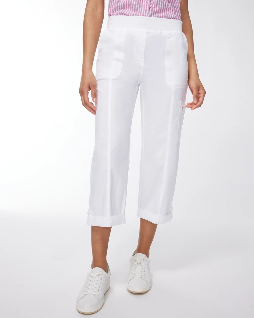 Chico's Poplin Cropped Pants ALABASTER