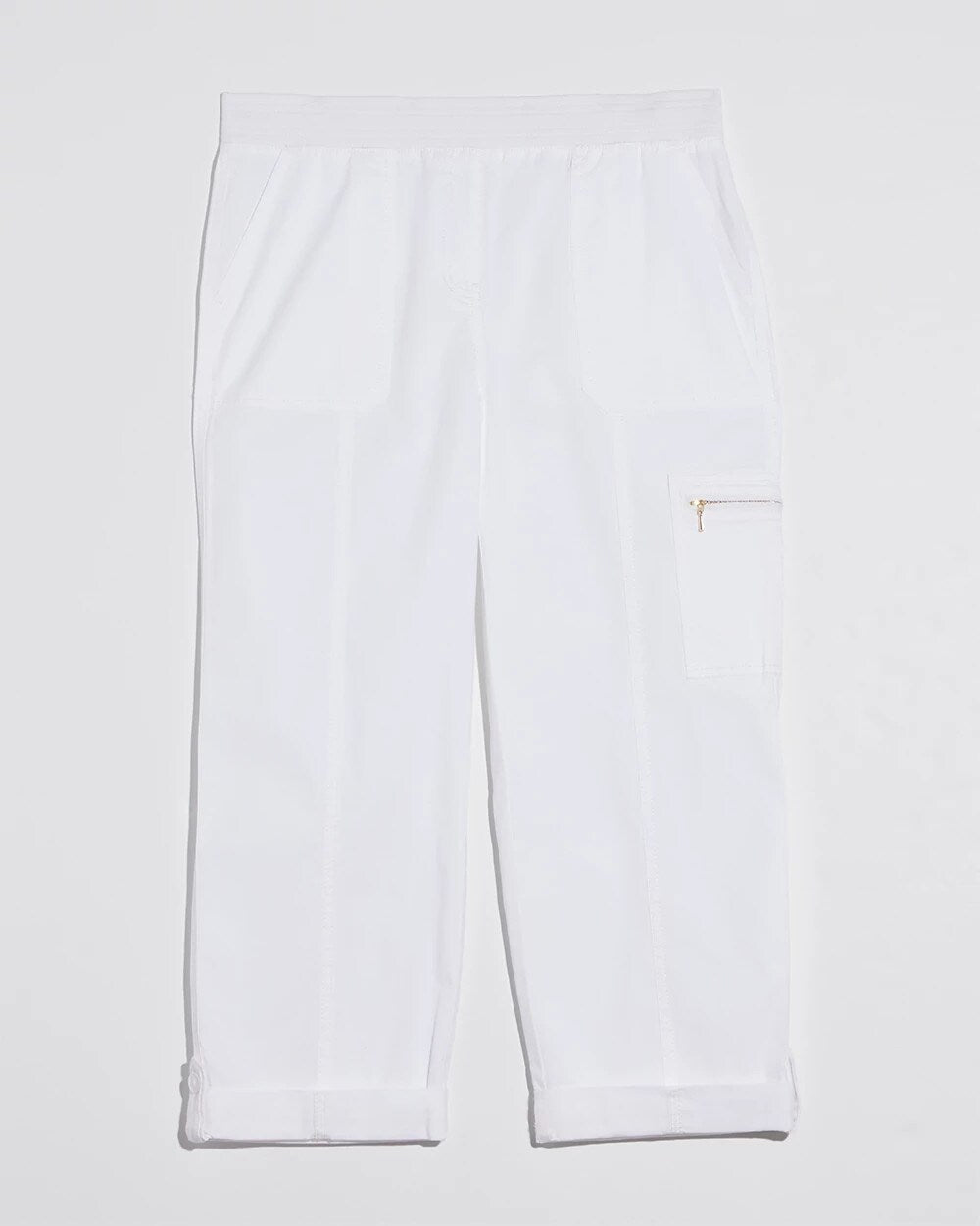 Chico's Poplin Cropped Pants ALABASTER