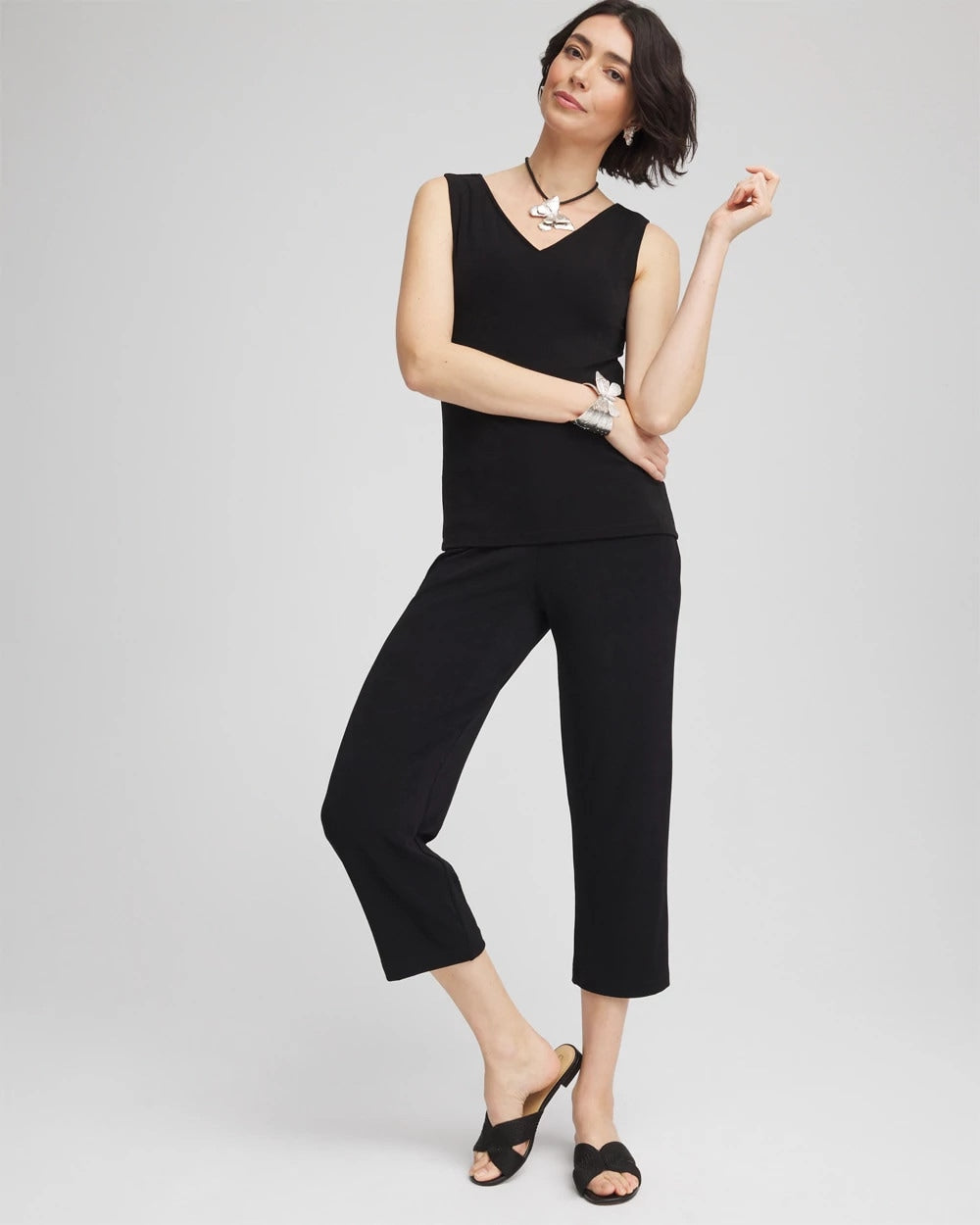 Chico's Travelers™ No Tummy Cropped Pants TRAVELERS BLACK