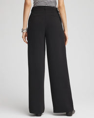 Chico's Crepe Pleated Relaxed Pants BLACK