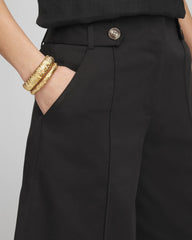 Chico's Sateen Tab-Front A-line Shorts BLACK
