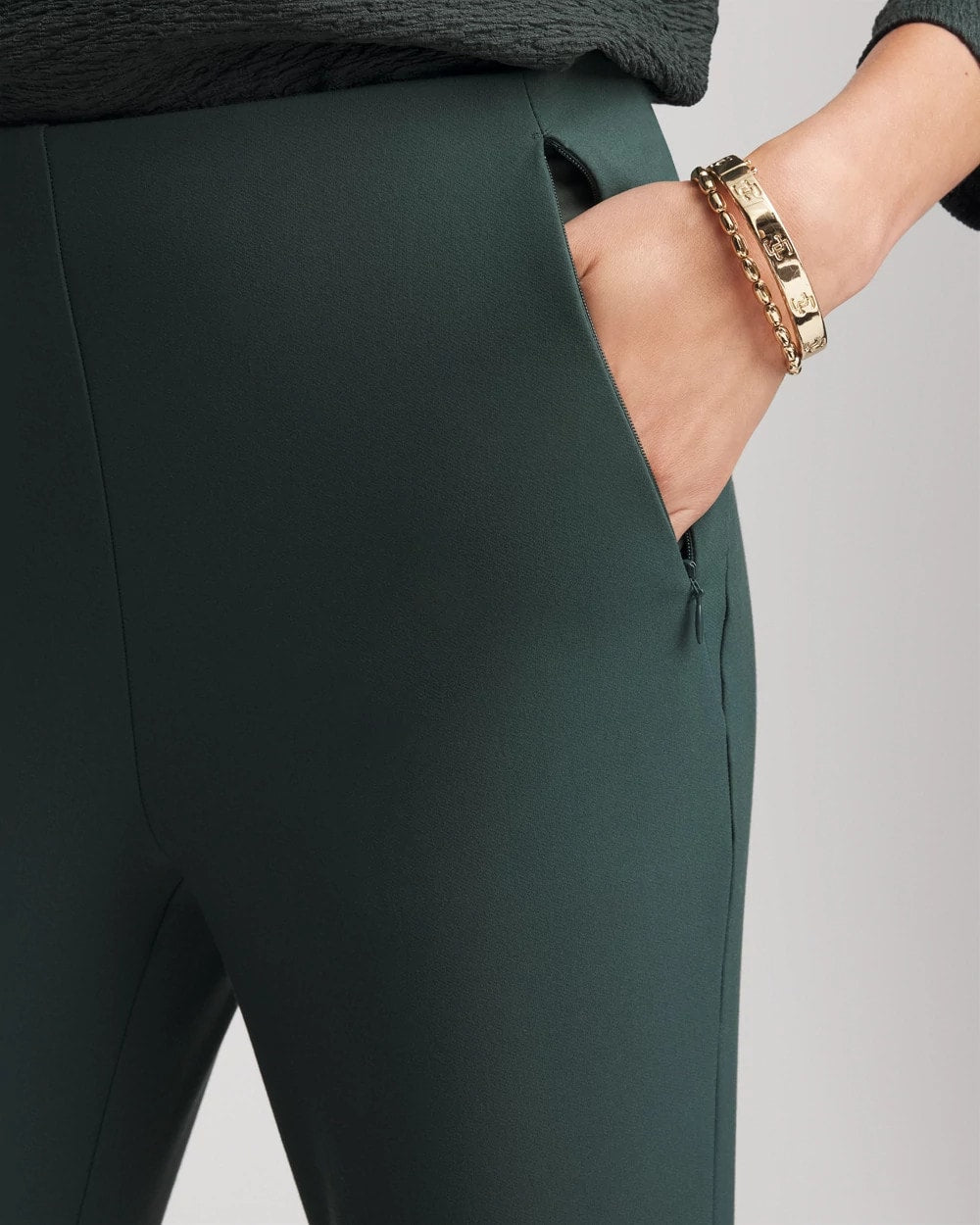 Chico's Lightweight Juliet Straight Ankle Pants DARKEST SPRUCE