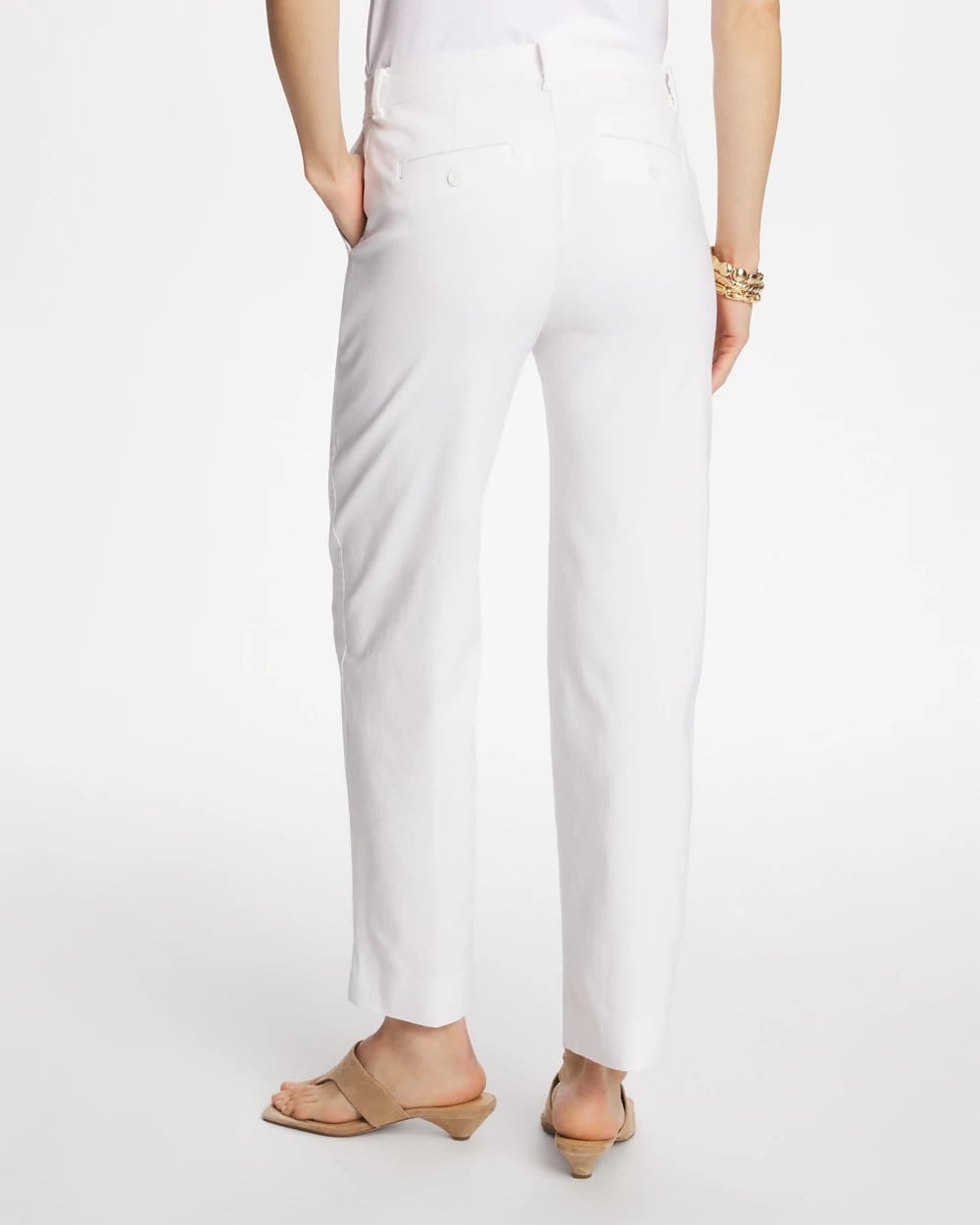 Chico's Emme Fly Front Straight Crop ALABASTER
