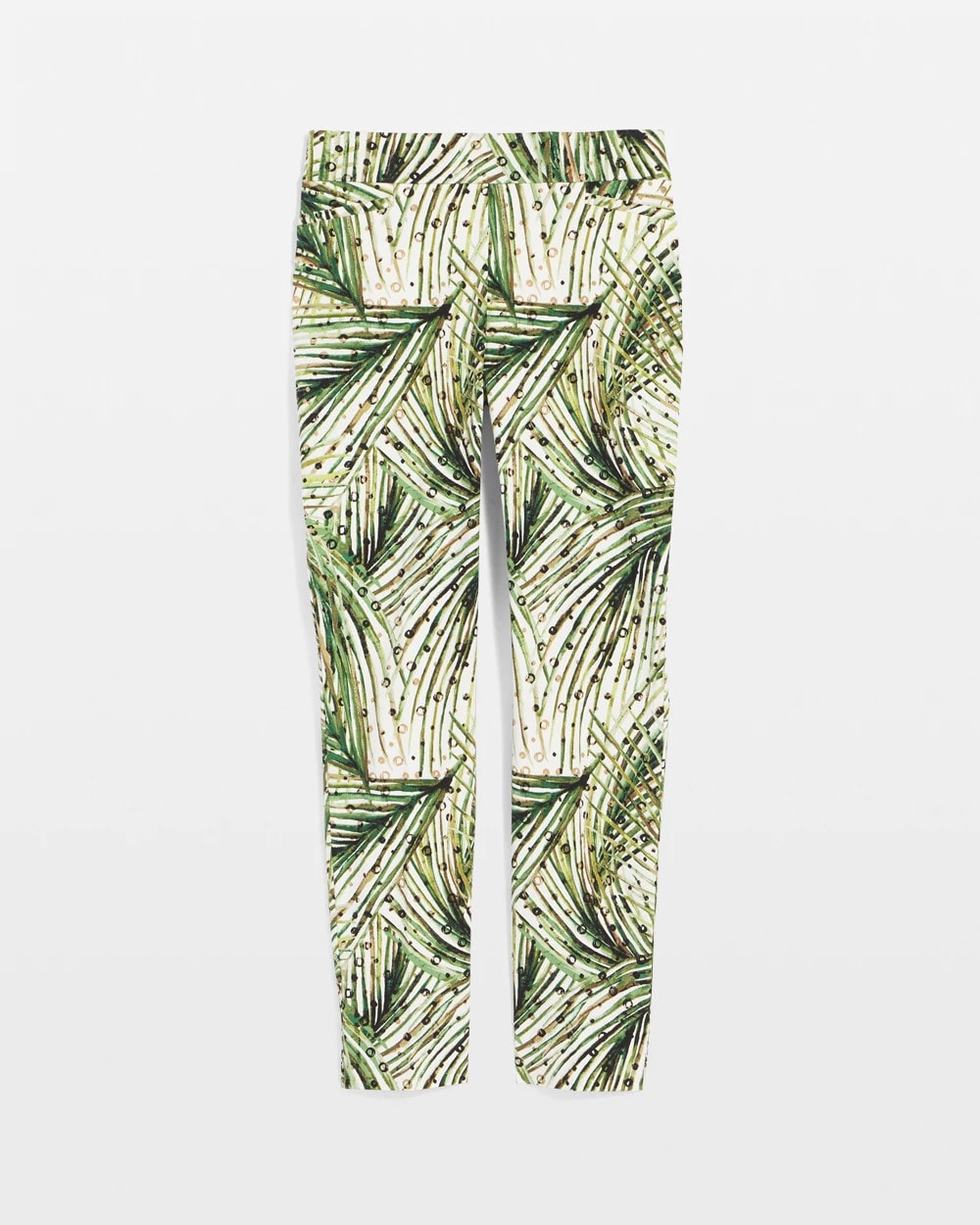 Chico's Brigitte™ Slim Ankle Palm-Print Pants ECRU