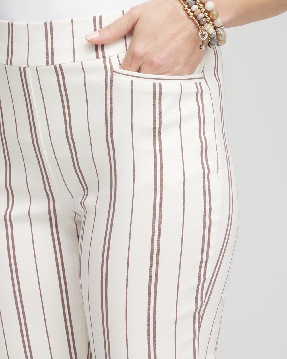 Chico's Brigitte™ Striped Ankle Pants ALABASTER