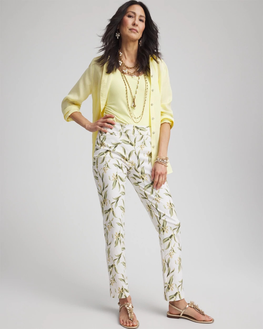 Chico's Brigitte™ Slub Slim Ankle Pants ALABASTER