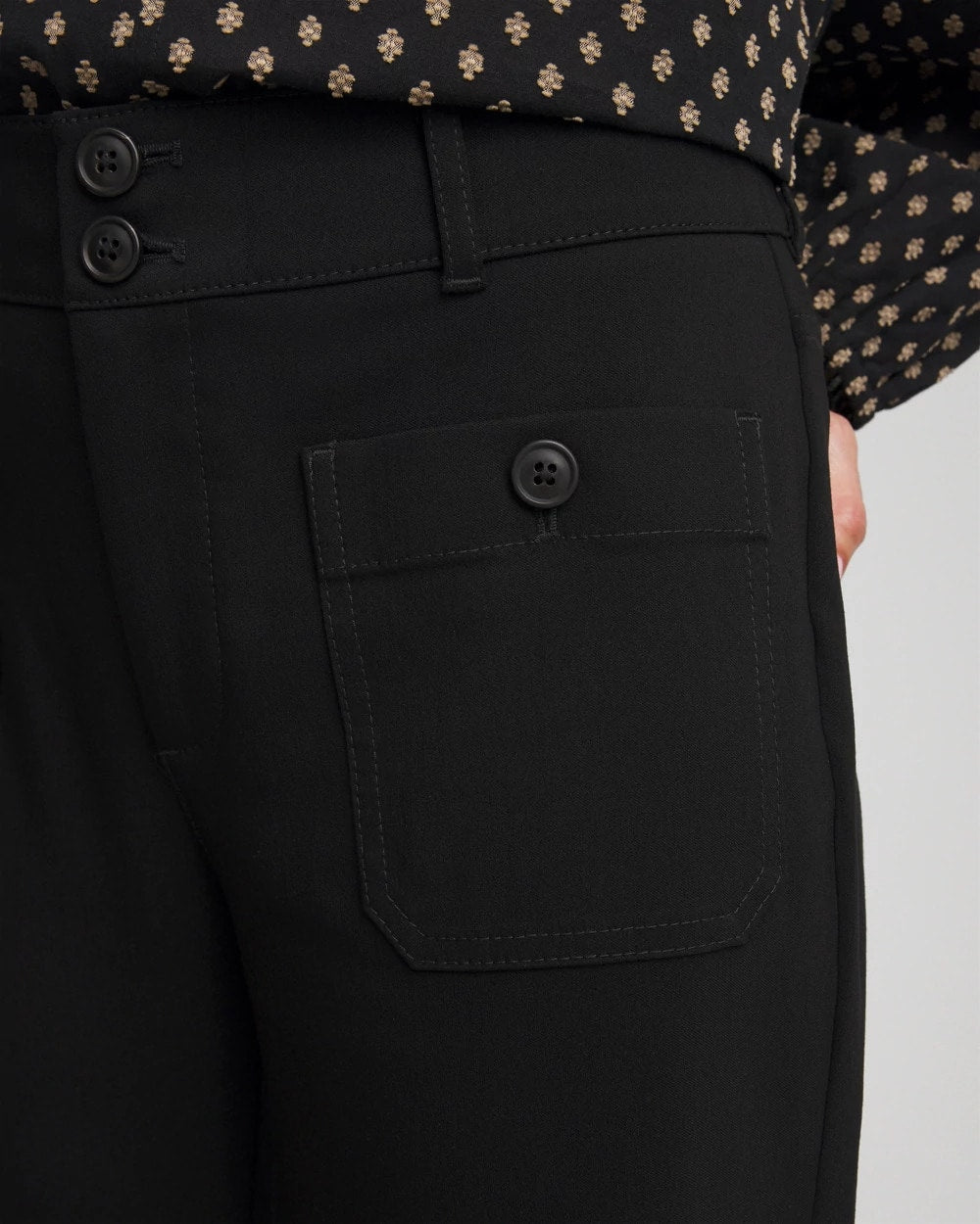 Chico's Emme Four Pocket Straight Cropped Pants BLACK