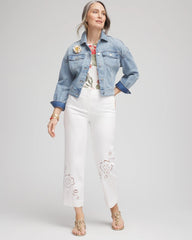 Chico's Sateen Cutout Cropped Pants ALABASTER