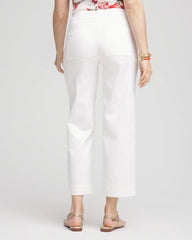 Chico's Sateen Cutout Cropped Pants ALABASTER