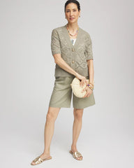 Chico's Cotton-Linen Pull-On Utility Shorts WASHED SAGE