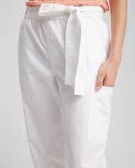 Chico's Poplin Pull-On Tapered-Leg Cropped Pants ALABASTER