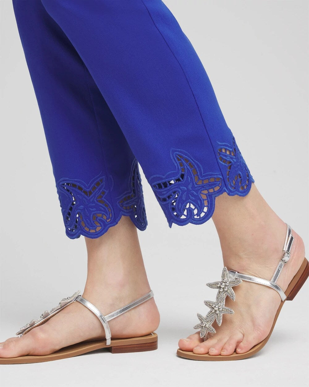 Chico's Brigitte™ Pull-On Cutwork Cropped Pants RICH COBALT