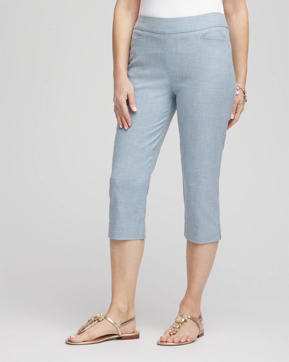 Chico's Brigitte™ Cross Dye Capri Pants BLUE PEARL
