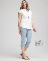 Chico's Brigitte™ Cross Dye Capri Pants BLUE PEARL