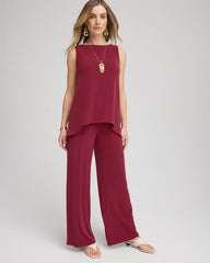Chico's Travelers™ Knit Wide-Leg Pants RUSSET RED
