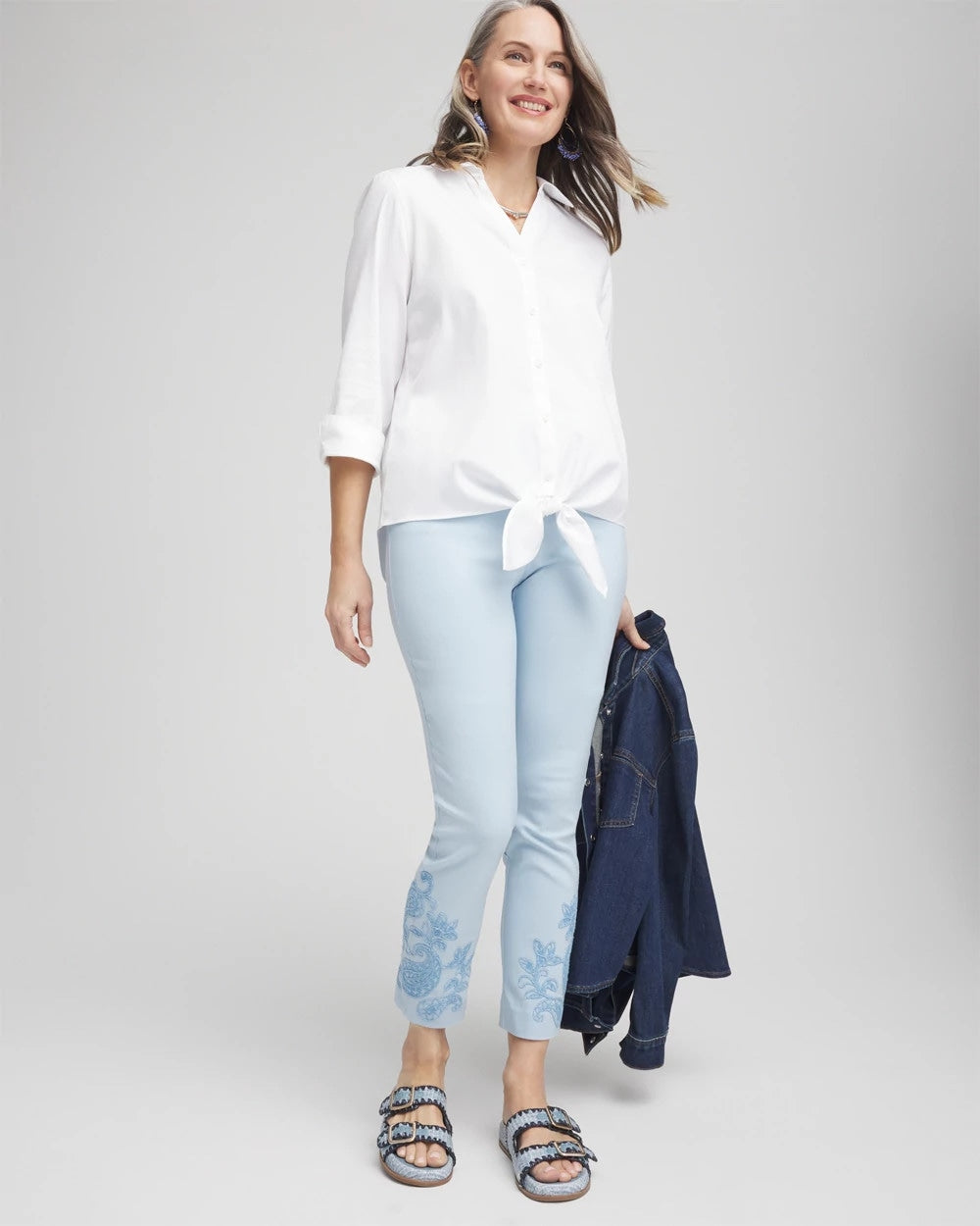 Chico's Brigitte™ Embroidered Ankle Pants CRYSTAL SPRINGS
