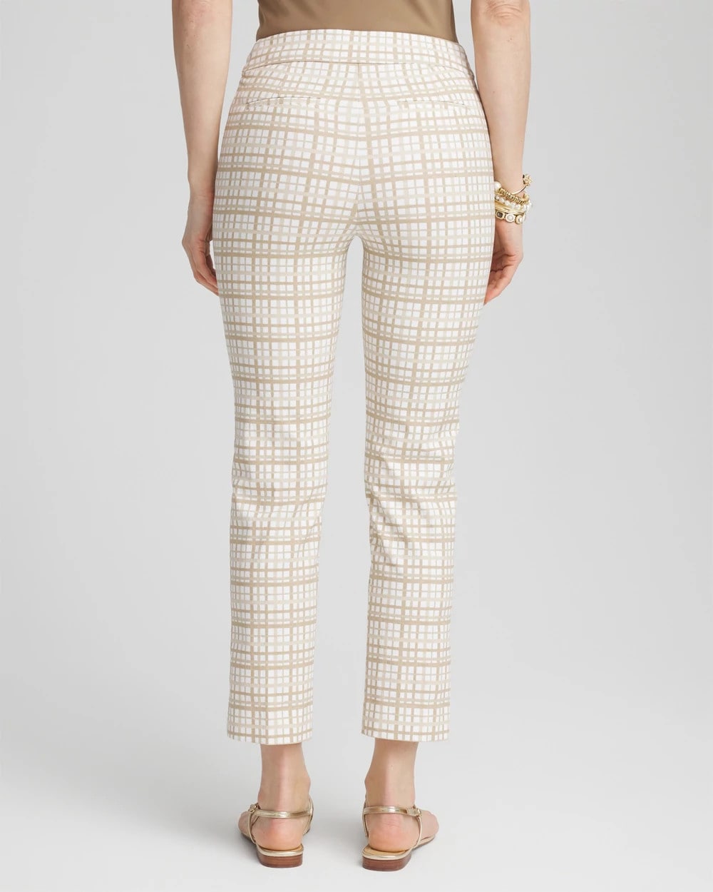 Chico's Brigitte™ Plaid Cropped Pants ALABASTER