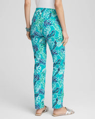 Chico's Brigitte™ Tropical  Slim Leg Pants SEASPRAY