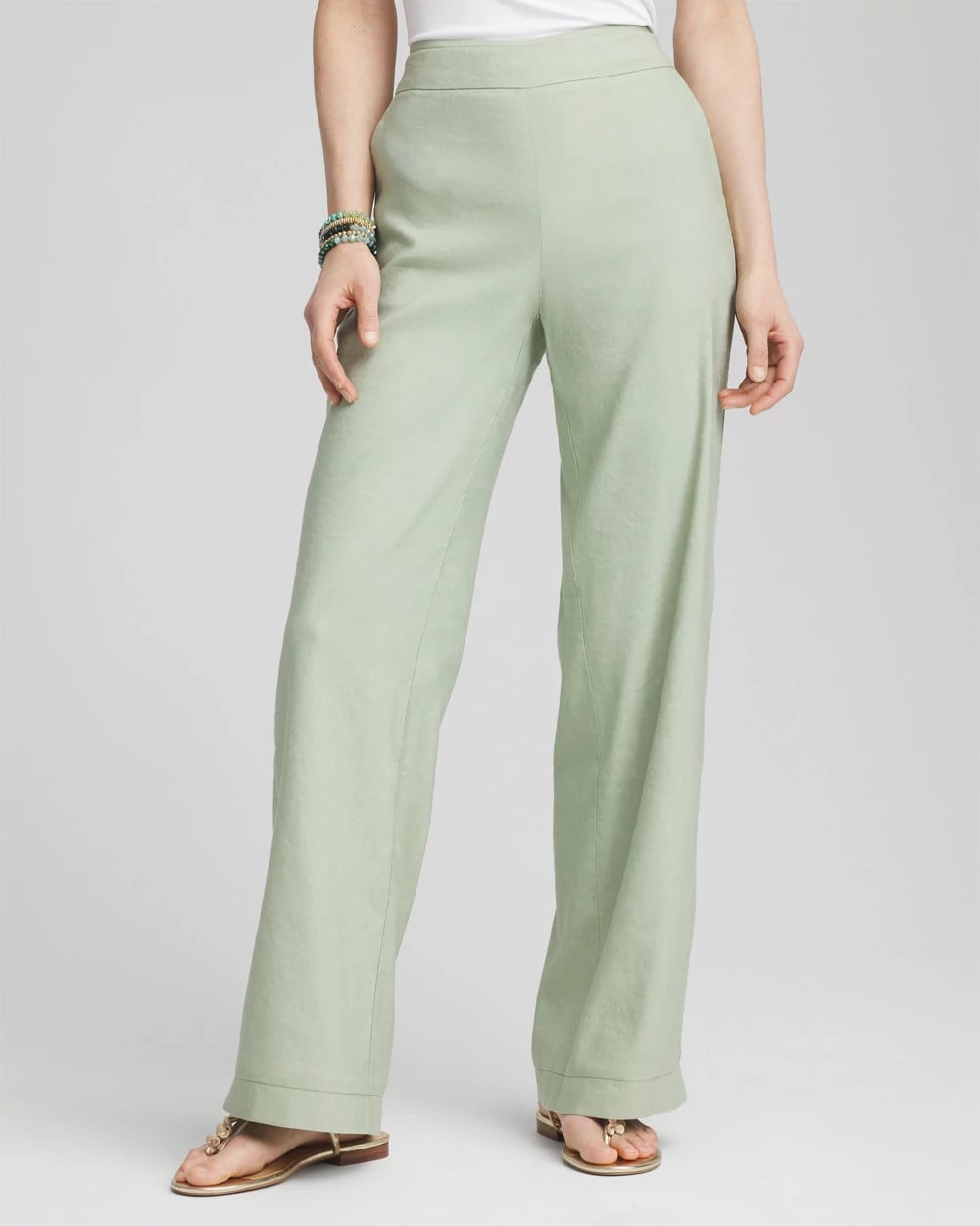 Chico's Linen Stretch Relaxed Pants MOROCCAN MINT