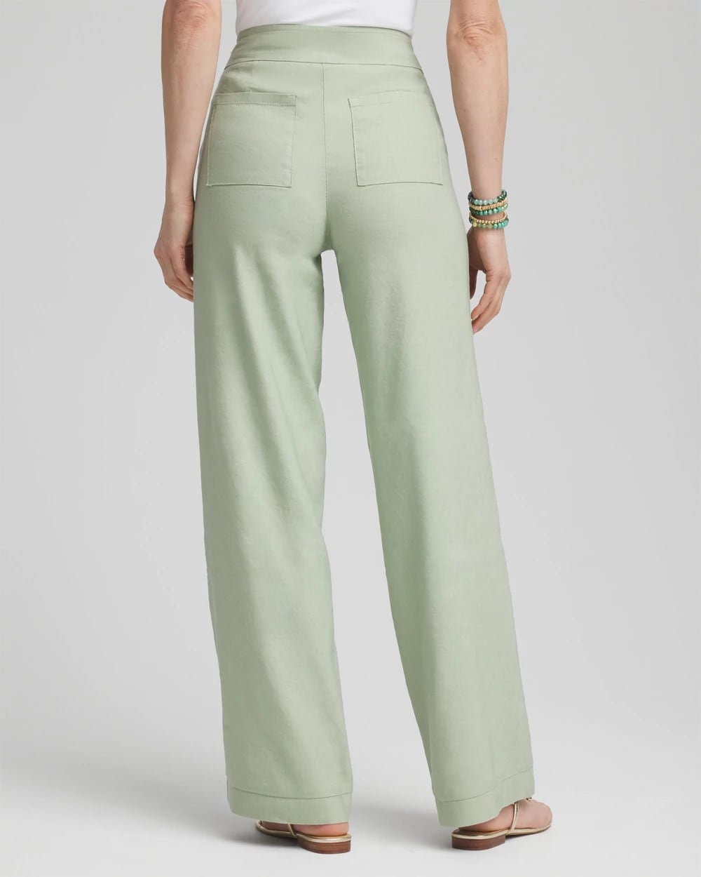 Chico's Linen Stretch Relaxed Pants MOROCCAN MINT